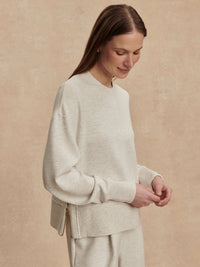 VARLEY PHILIPPE CROP SWEAT - IVORY MARL