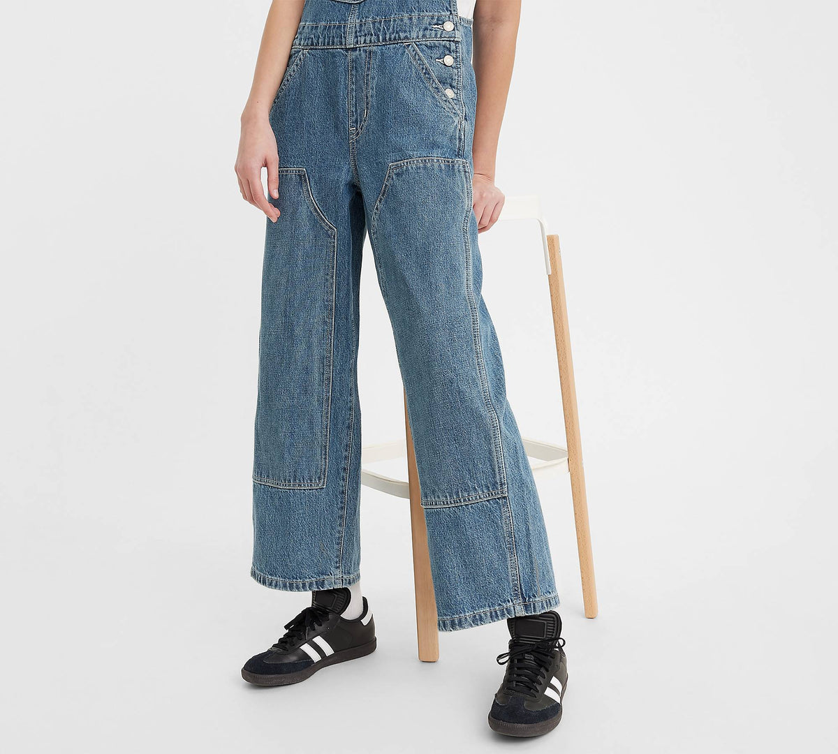 LEVIS BAGGY HIGHWATER OVERALL - WHERE'S MY COIN PURSE MEDIUM WASH