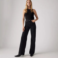 LEVI'S RIBCAGE WIDE LEG WOMENS JEANS - ROSIE POSIE BLACK 0001