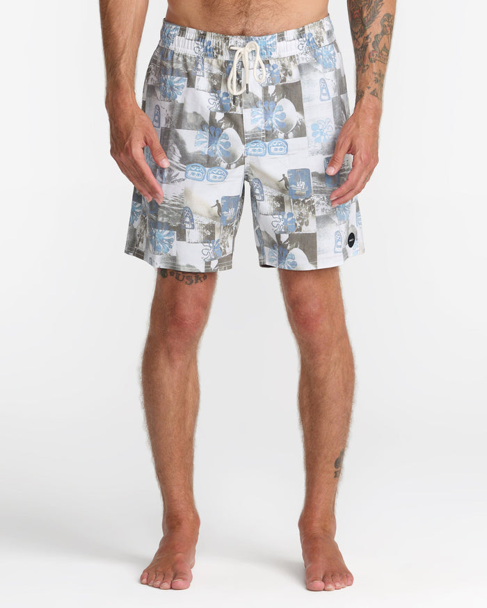 RVCA BARNES ELASTIC BOARDSHORTS 17" - DGN