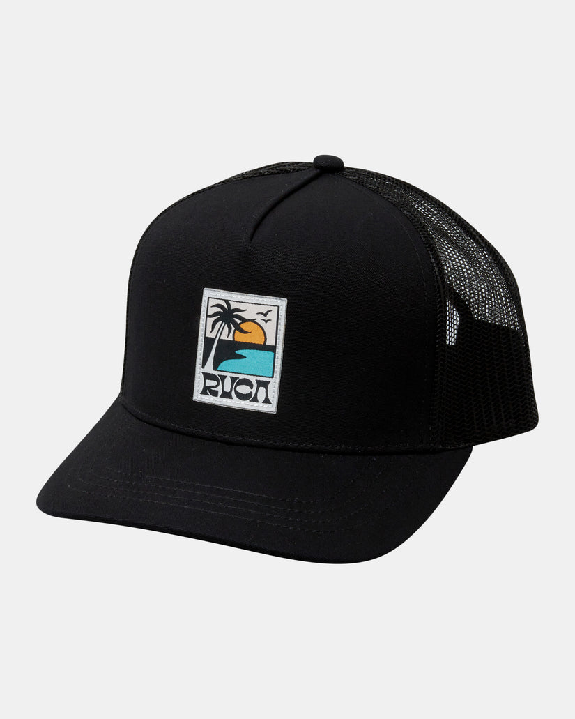 RVCA PALM SET TRUCKER HAT - BLK