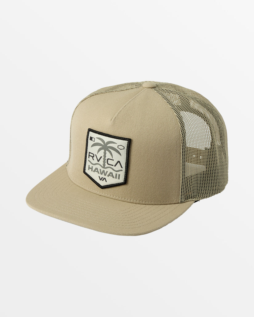 RVCA PALM SHIELD TRUCKER HAT - KHA