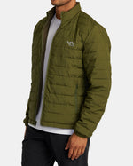 RVCA REVERSIBLE PUFFER JACKET - OLV