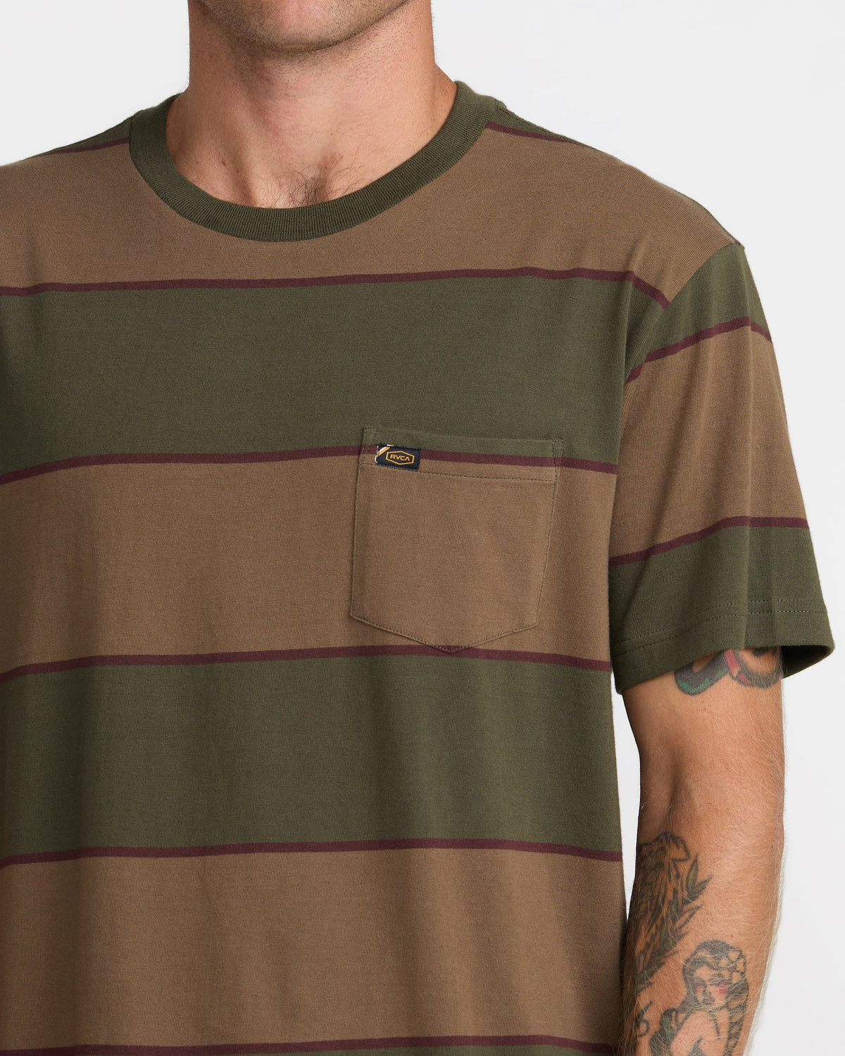 RVCA DAYSHIFT STRIPE SHORT SLEEVE TEE - FAT