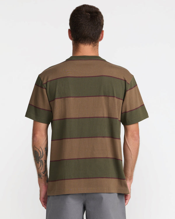 RVCA DAYSHIFT STRIPE SHORT SLEEVE TEE - FAT