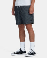 RVCA ESCAPE ELASTIC WAIST CHAMBRAY SHORTS - WAA