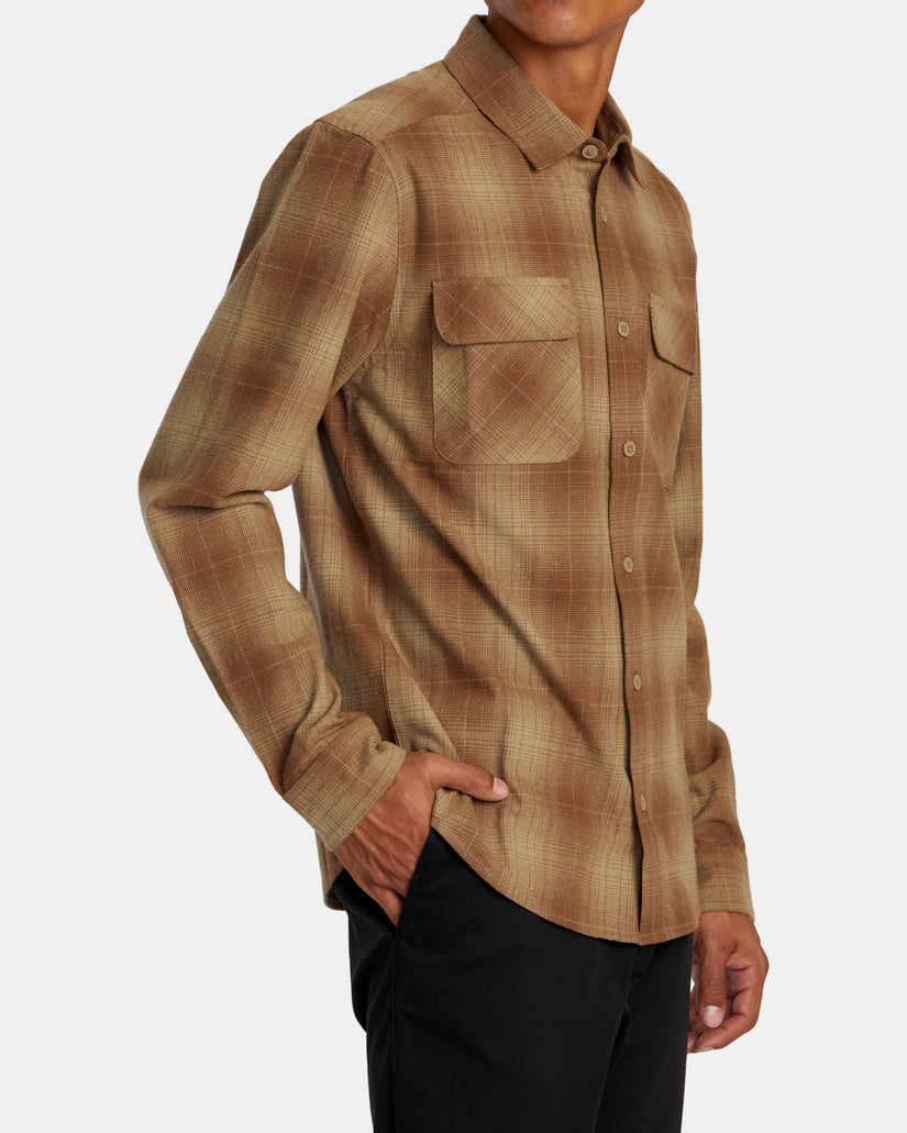 RVCA DAYSHIFT FLANNEL LONG SLEEVE TOP - WOO