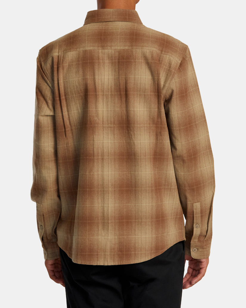 RVCA DAYSHIFT FLANNEL LONG SLEEVE TOP - WOO