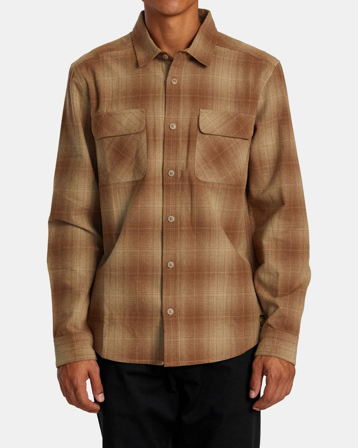 RVCA DAYSHIFT FLANNEL LONG SLEEVE TOP - WOO