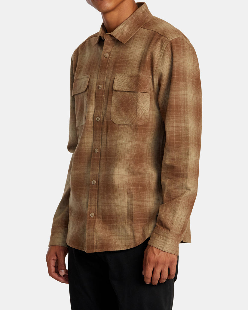 RVCA DAYSHIFT FLANNEL LONG SLEEVE TOP - WOO