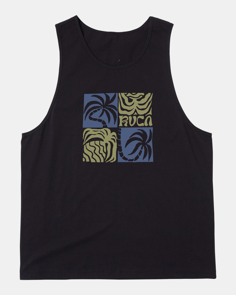 RVCA FRONDS TANK TOP - BLK