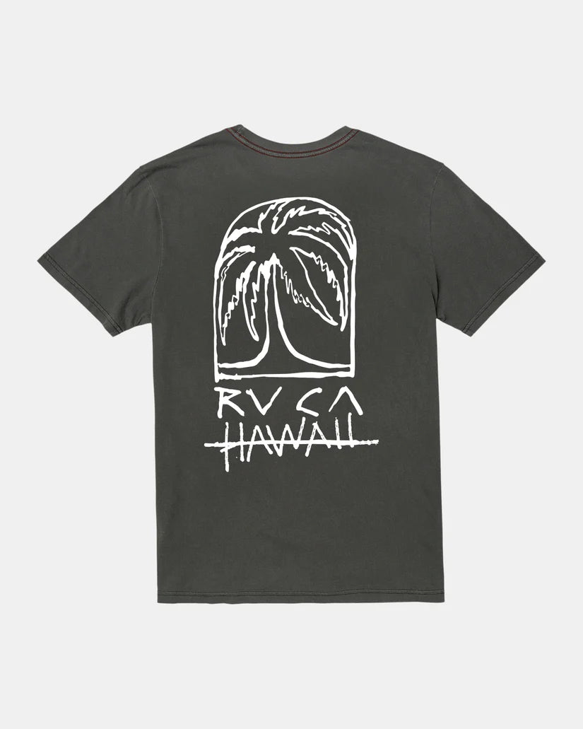 RVCA PALMS SKETCH SHORT SLEEVE T-SHIRT - PTK