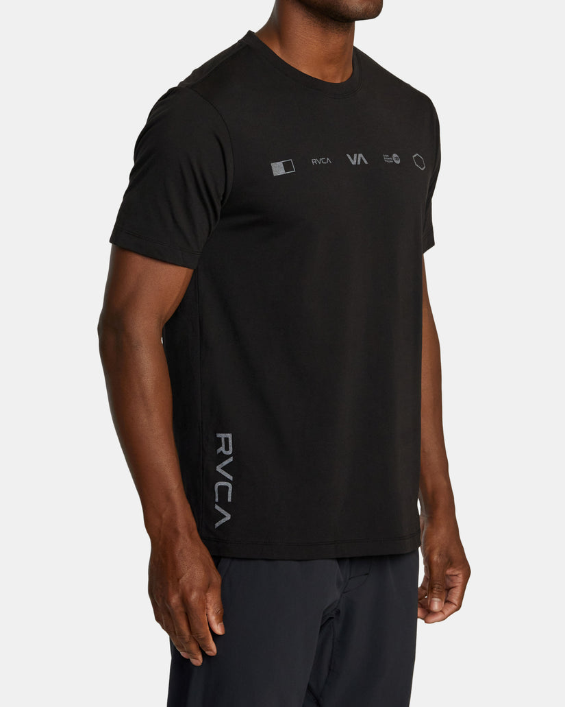 RVCA BRAND REFLECT SPORT TECH T-SHIRT - BLK