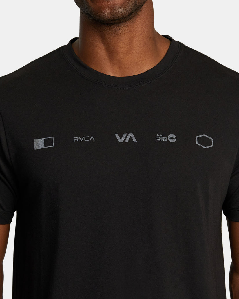 RVCA BRAND REFLECT SPORT TECH T-SHIRT - BLK