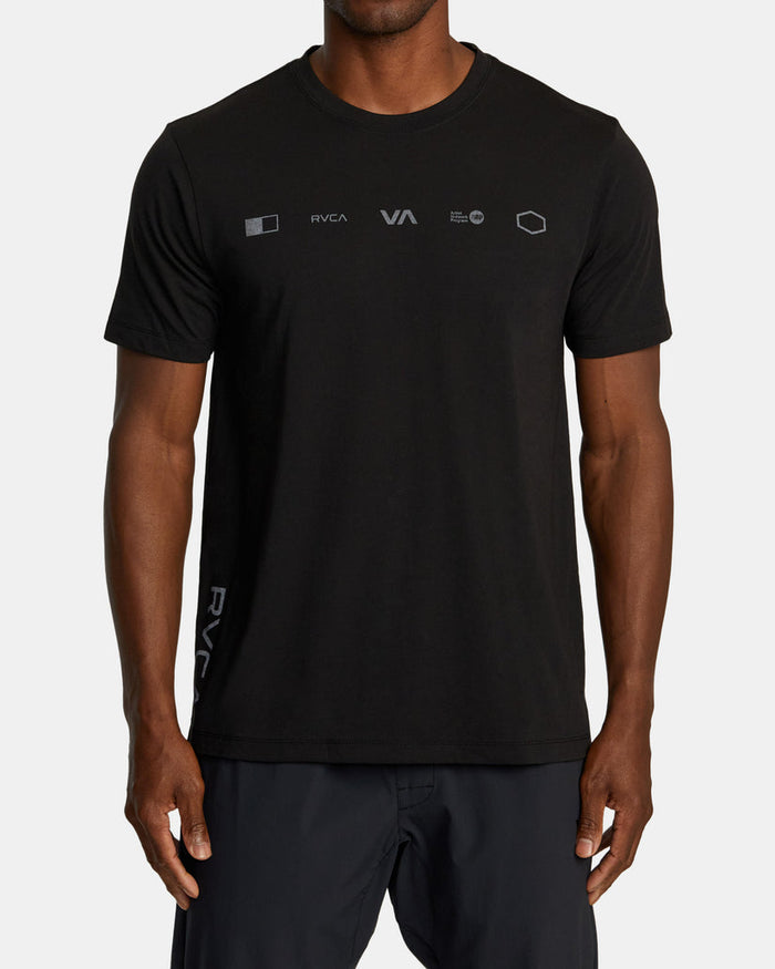 RVCA BRAND REFLECT SPORT TECH T-SHIRT - BLK