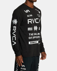 RVCA HAWAII ALL BRAND SPORT TECH LONG SLEEVE T-SHIRT - BLK