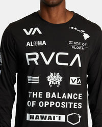 RVCA HAWAII ALL BRAND SPORT TECH LONG SLEEVE T-SHIRT - BLK