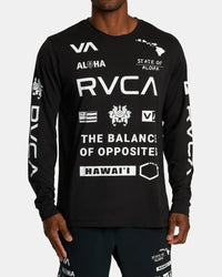 RVCA HAWAII ALL BRAND SPORT TECH LONG SLEEVE T-SHIRT - BLK