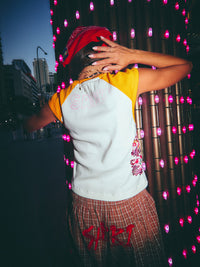 SABBI AFTER DARK CAP SLEEVE TOP - YELLOW