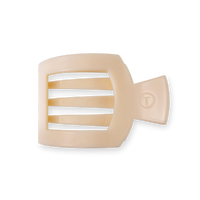 TELETIES MEDIUM FLAT SQUARE CLIP - ALMOND BEIGE