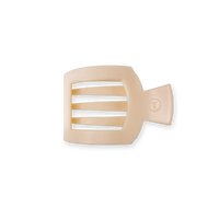 TELETIES SMALL FLAT SQUARE CLIP - ALMOND BEIGE