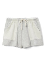 PERFECT WHITE TEE LOU REVERSE POCKET FRENCH TERRY SHORT - HEATHER GREY
