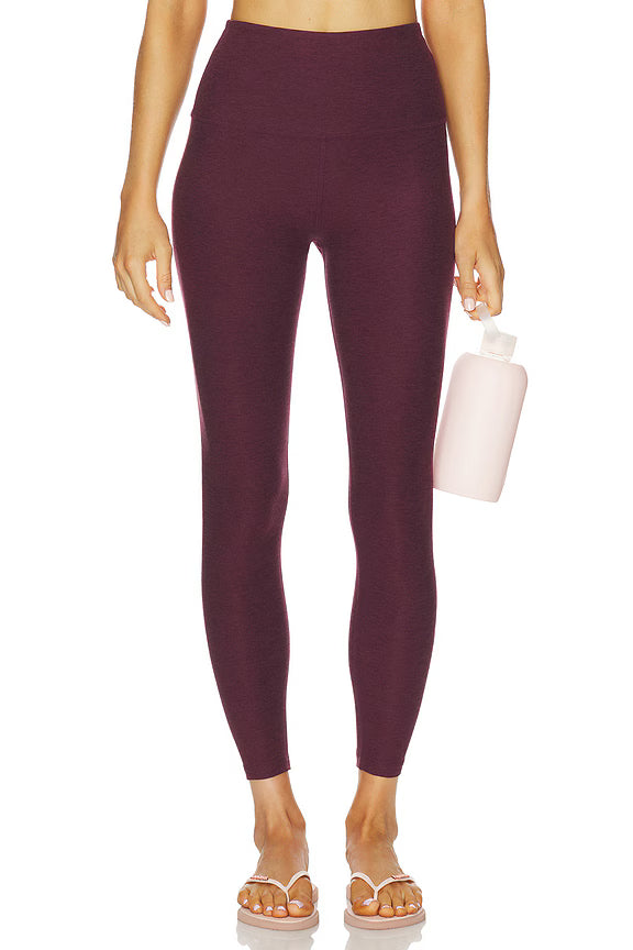 BEYOND YOGA SPACEDYE CAUGHT IN THE MIDI HIGH WAISTED LEGGING - MIDNIGHT BURGUNDY HEATHER SD3243