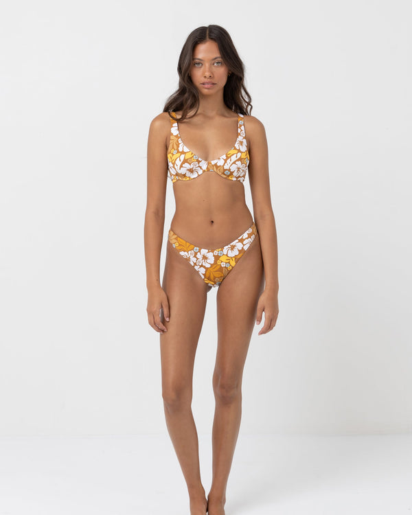 RHYTHM PACIFIC FLORAL UNDERWIRE TOP - GOLDEN