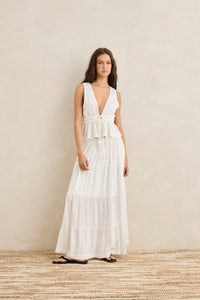 RHYTHM KEIKI PLUNGE TOP - CREAM