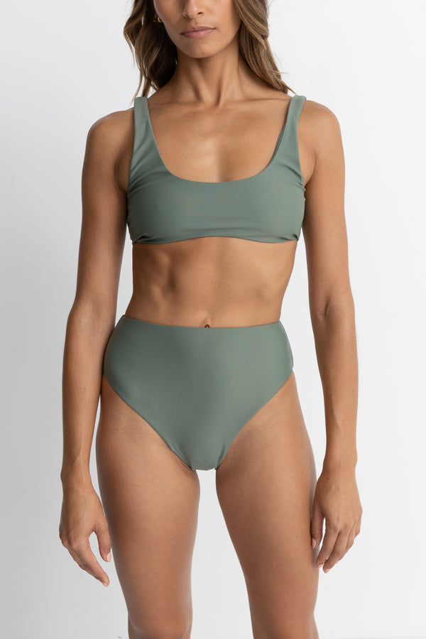 RHYTHM CLASSIC CROP TOP - OLIVE