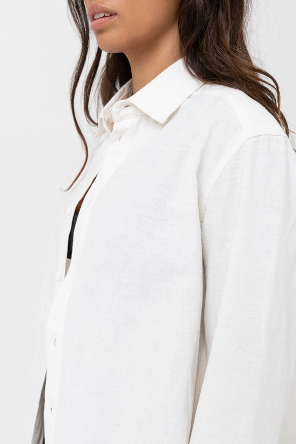 RHYTHM NEW CLASSIC LONG SLEEVE SHIRT - WHITE
