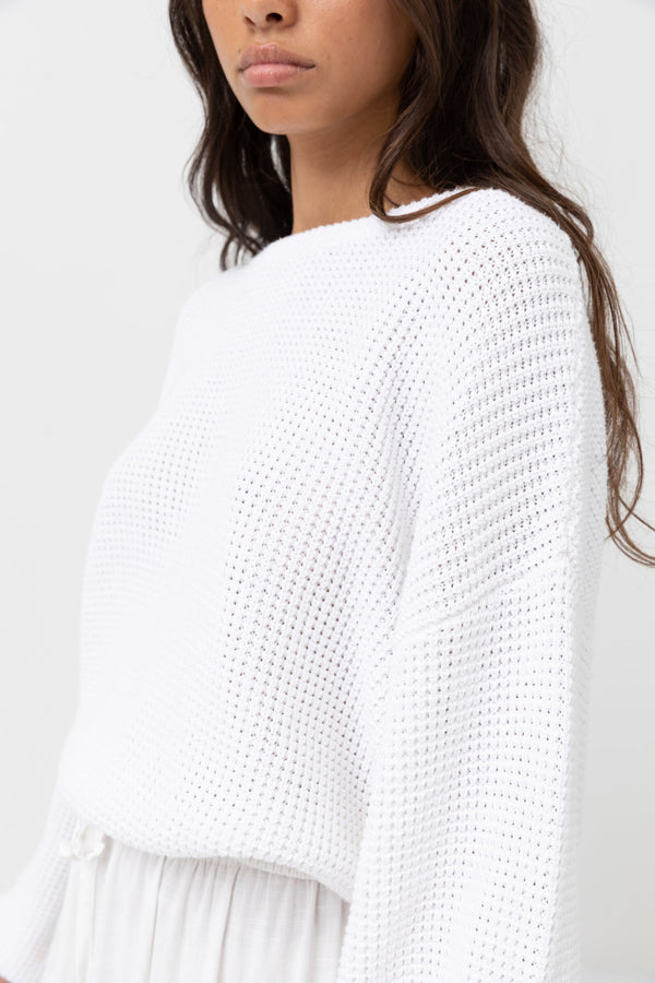 RHYTHM CLASSIC KNIT JUMPER - WHITE