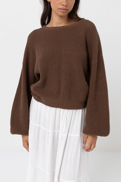 RHYTHM CLASSIC KNIT JUMPER - CHOCOLATE