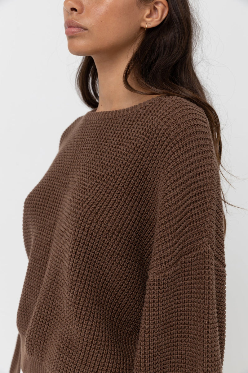 RHYTHM CLASSIC KNIT JUMPER - CHOCOLATE