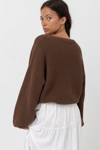 RHYTHM CLASSIC KNIT JUMPER - CHOCOLATE