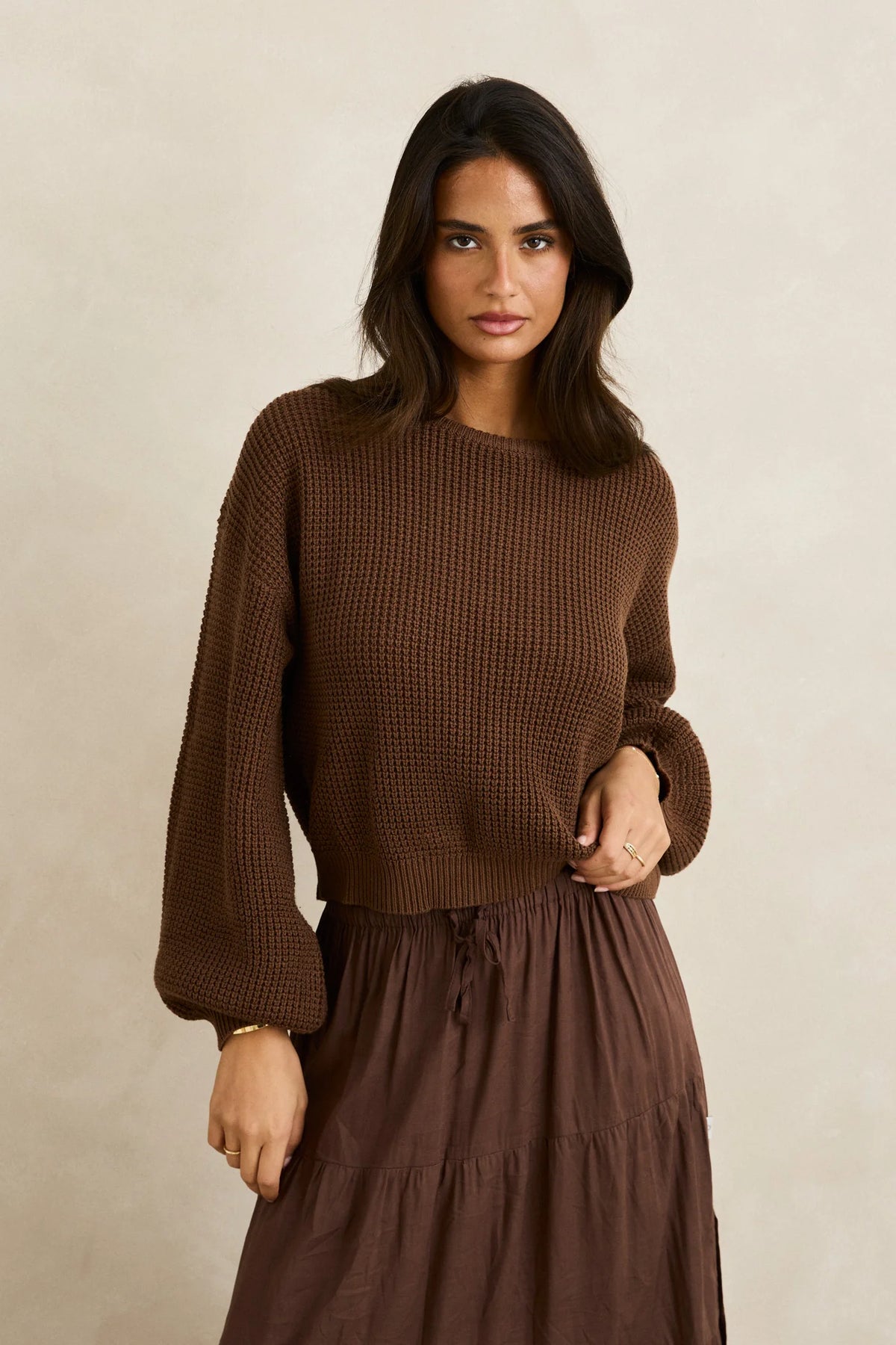 RHYTHM CLASSIC KNIT JUMPER - TAUPE