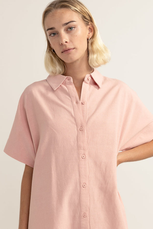 RHYTHM CLASSIC SHIRT DRESS - ROSE