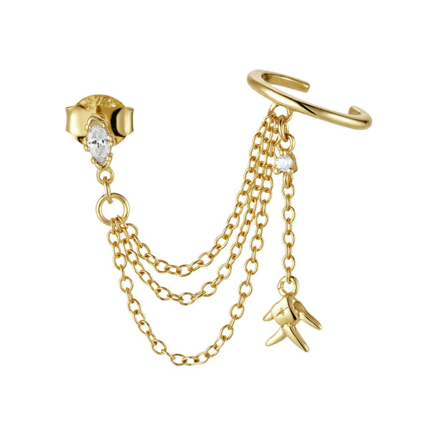 LOVE ME KNOT WEAVE FISH STUD AND CUFF