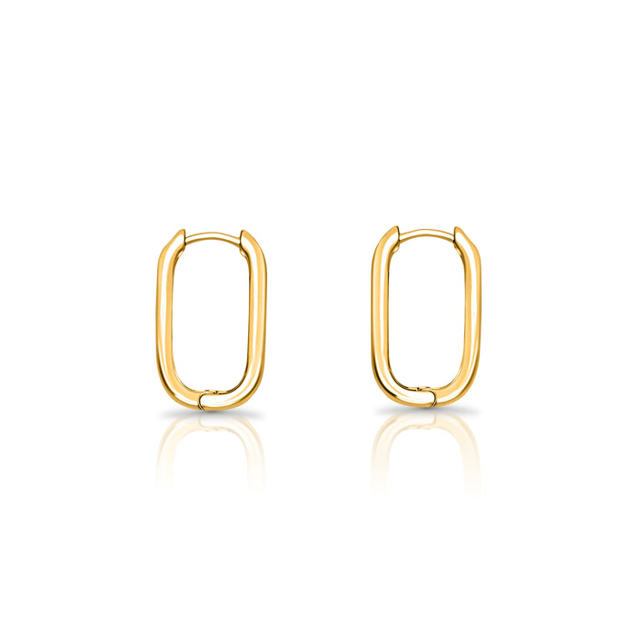 SUNDAY JEWELS - RECTANGLE HUGGIE HOOPS