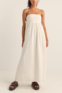 RHYTHM ZALI TIE SIDE MAXI DRESS - COCONUT