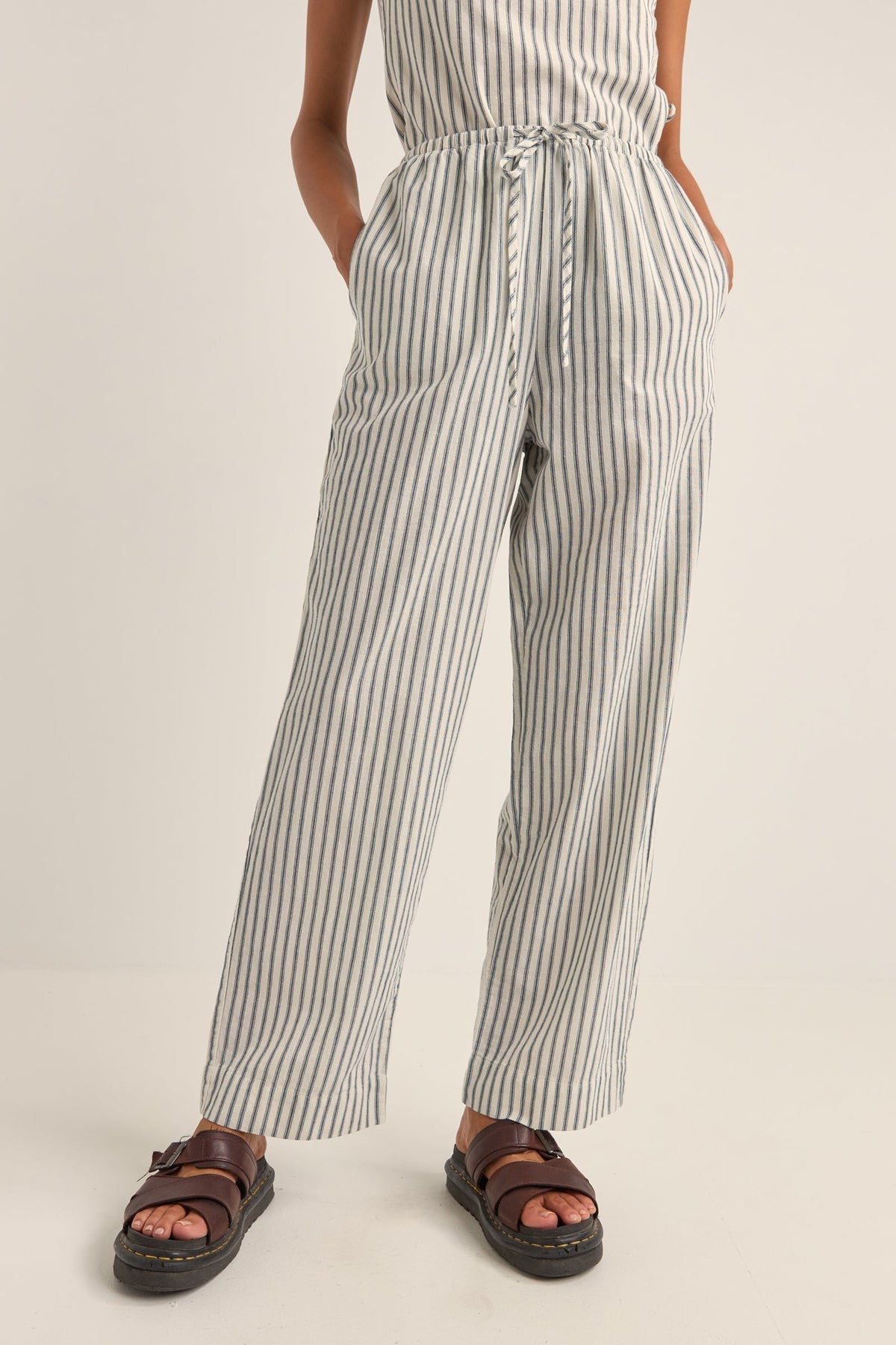 RHYTHM FRANKIE ELASTIC PANT - STRIPE NAVY