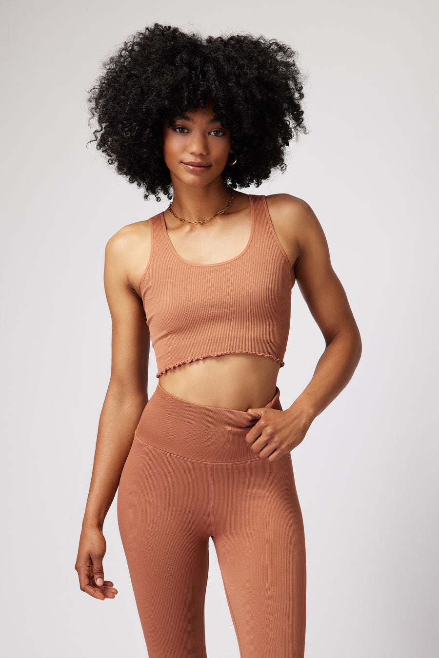 SPIRITUAL GANGSTER AMOR SEAMLESS CROP TANK - DEEP RUST