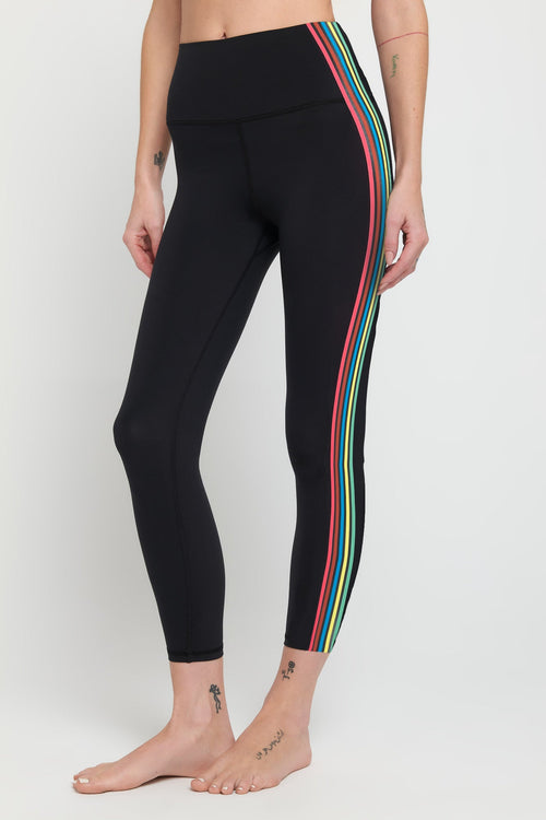 SPIRITUAL GANGSTER ADA STRIPE LEGGING - BLACK