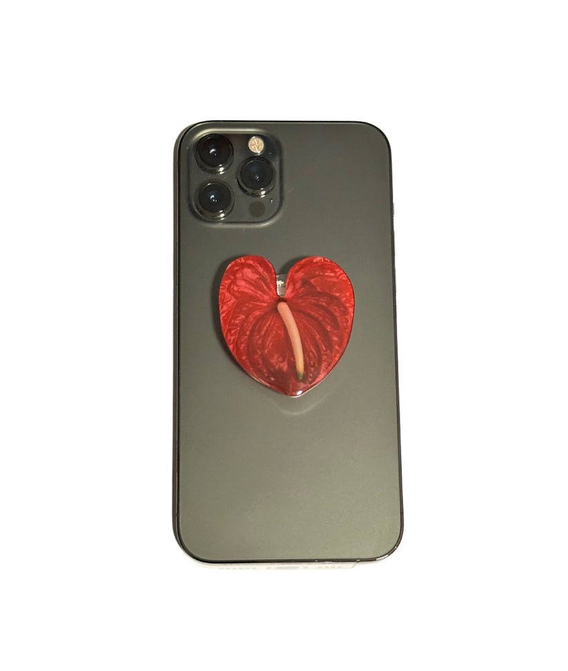 HAWAIIAN KINE PRODUCTS LLC PHONE GRIP - RED ANTHURIUM