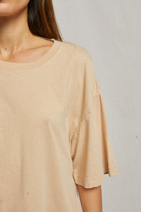 PERFECT WHITE TEE GLORIA SUPIMA COTTON OVERSIZED TEE - SAND DUNE T47