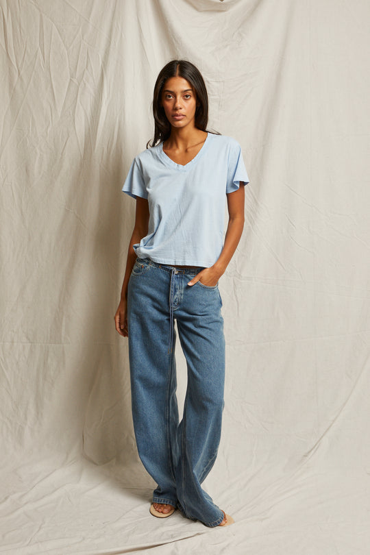 PERFECT WHTE TEE HENDRIX BASIC V - SKY BLUE T69