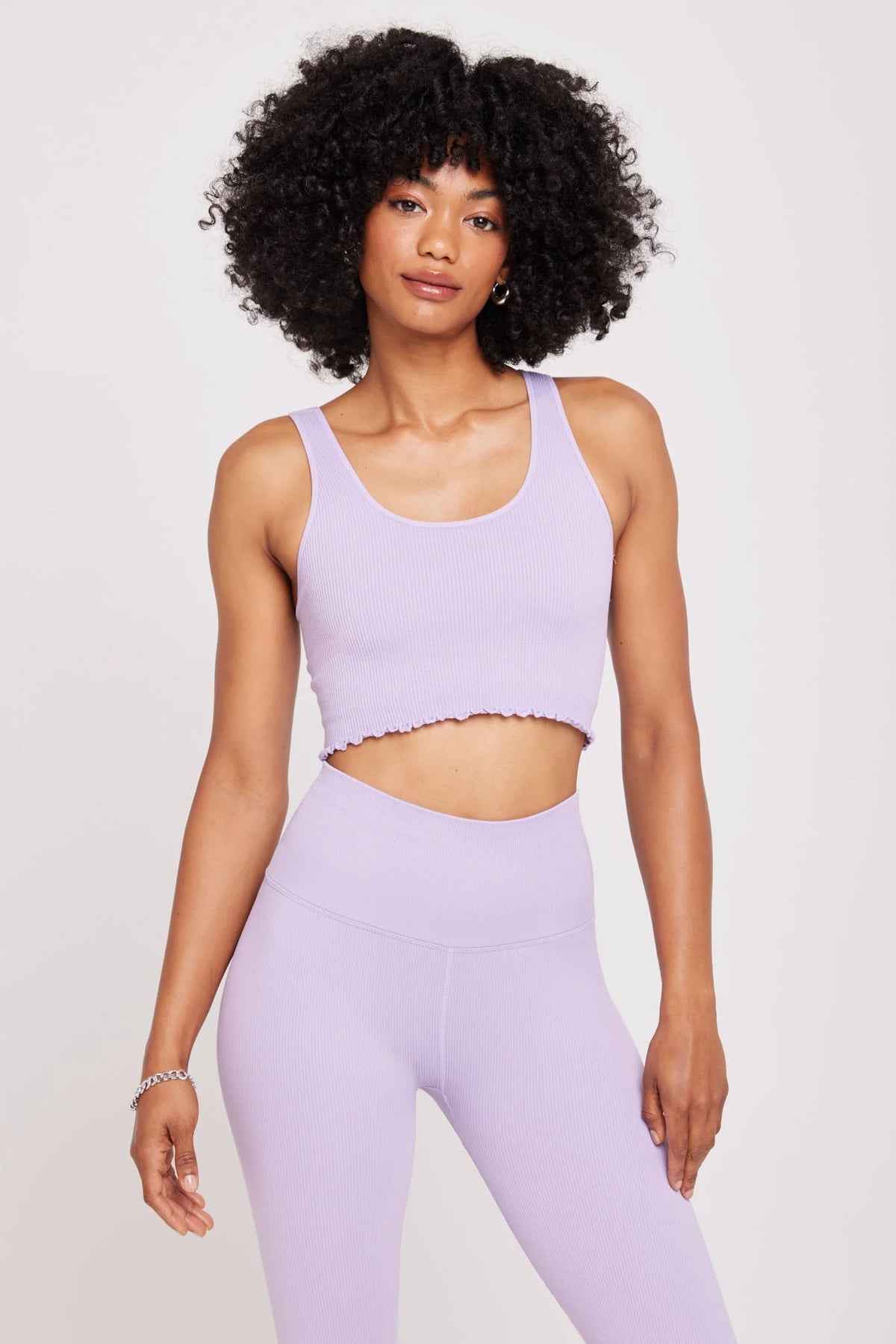 SPIRITUAL GANGSTER AMOR SEAMLESS CROP TANK - DARK WISTERIA