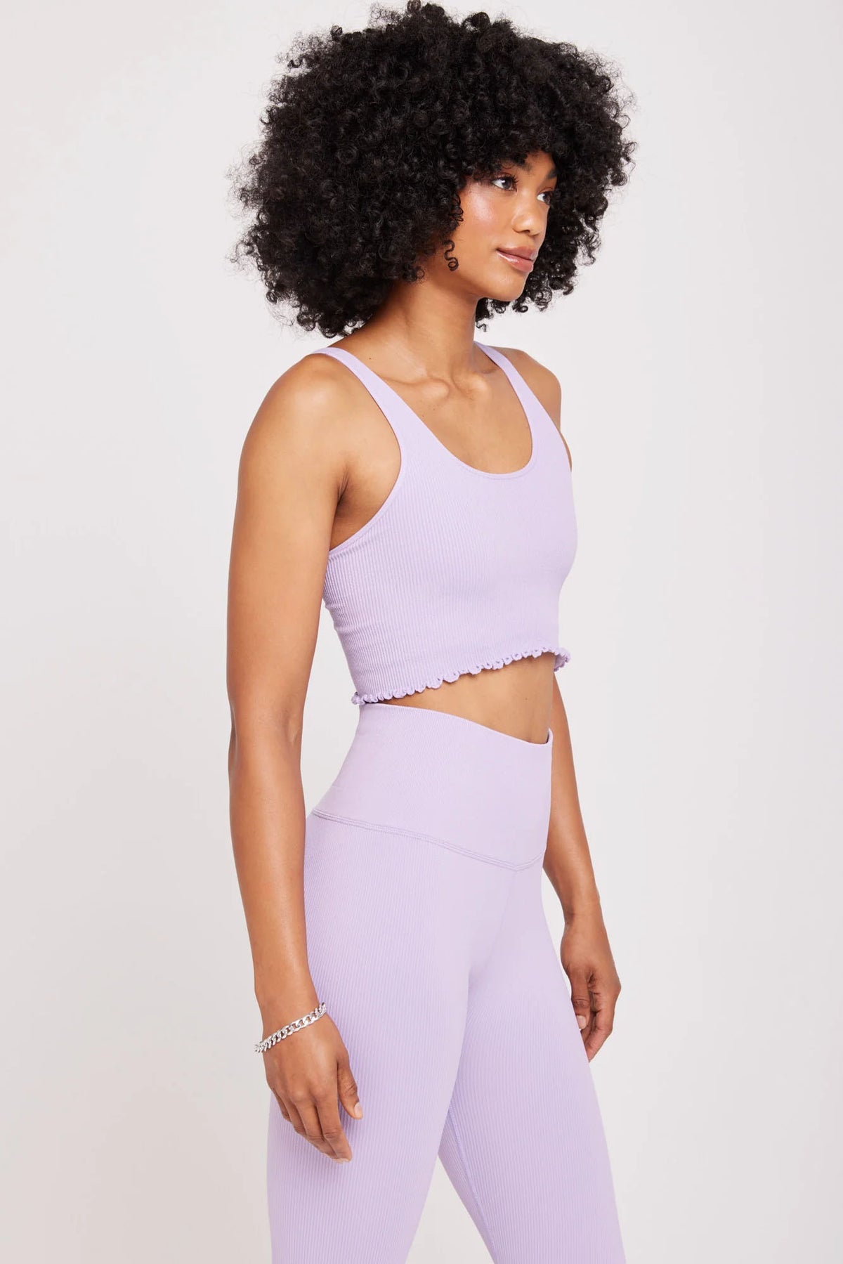 SPIRITUAL GANGSTER AMOR SEAMLESS CROP TANK - DARK WISTERIA