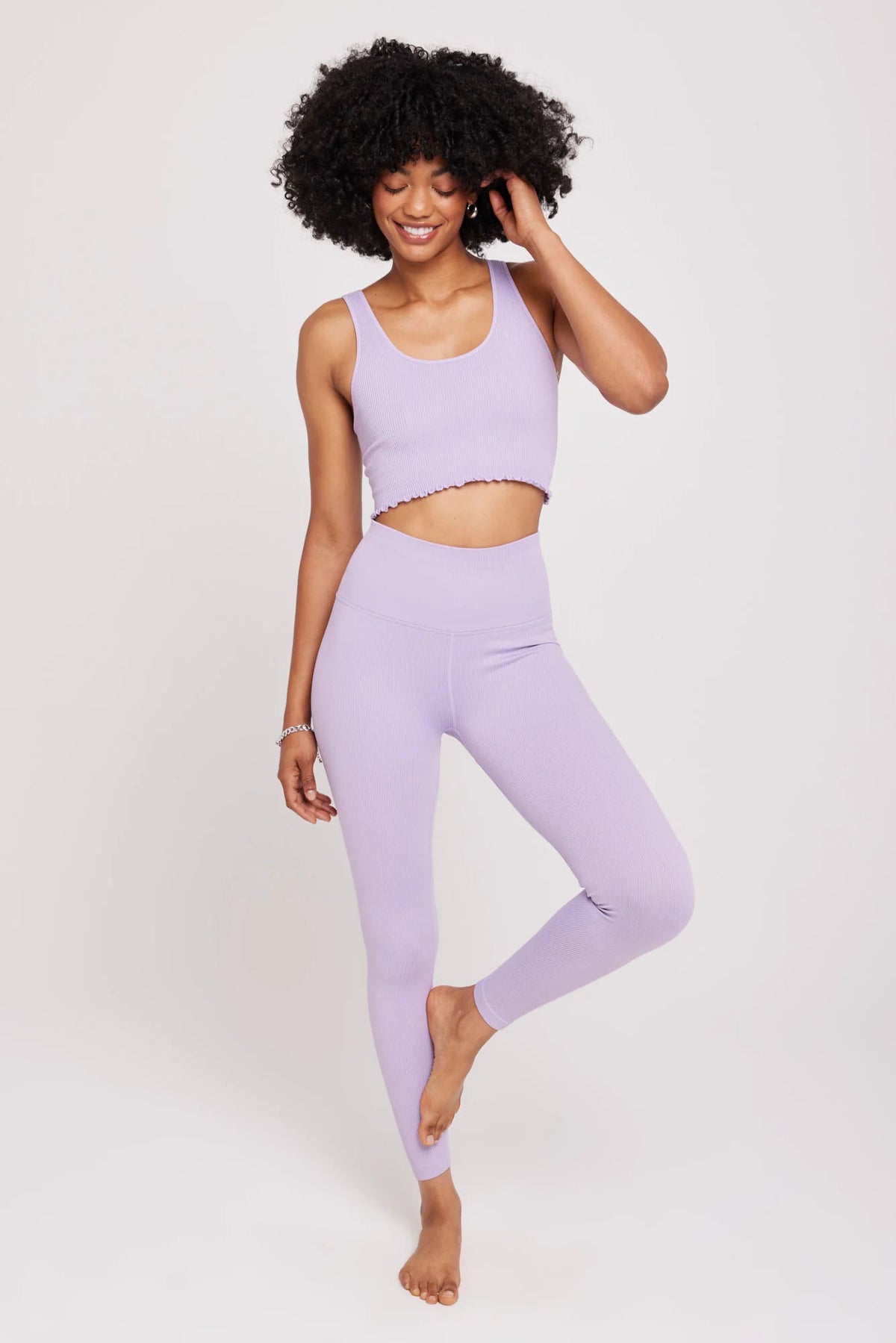 SPIRITUAL GANGSTER AMOR SEAMLESS CROP TANK - DARK WISTERIA