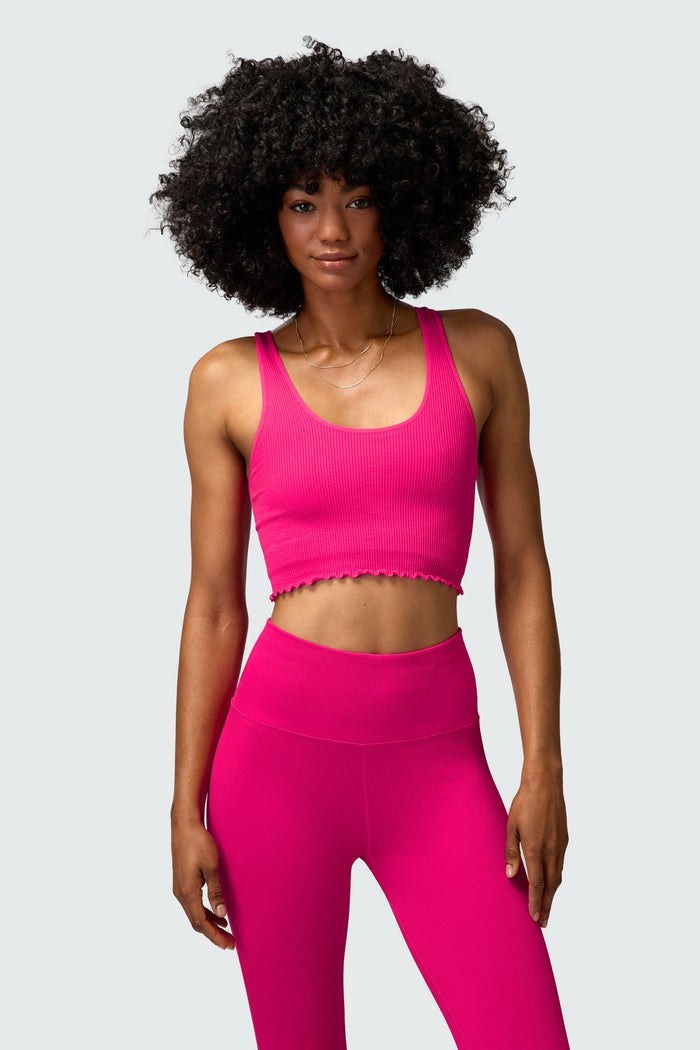 SPIRITUAL GANGSTER AMOR CROP TANK - MAGENTA